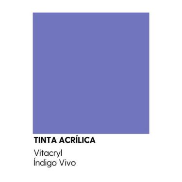 Imagem de Tinta Emborrachada Acetinada Azuis - Vitacryl, Índigo Vivo, 3,6 lts