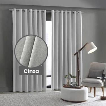 Imagem de Cortina Blackout 100% Linen 4,2 X 2,5 - Bella Janela Cinza