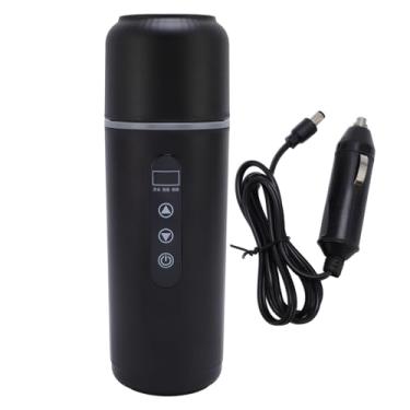 Imagem de Chaleira portátil de carro elétrico 500ml 12V 24V Viagem de água de água aquecida para caminhão de carro Camping Outdoor 316 Copo de aquecimento de aço inoxidável (Preto)