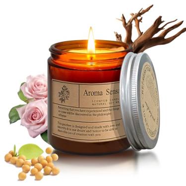 Imagem de Velas perfumadas para casa, frascos de aromaterapia, presentes para mulheres, velas âmbar de cera de soja natural, conjunto de velas perfumadas para aniversário, dia dos namorados, presente de Natal
