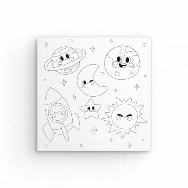 Imagem de Tela Para Pintura Infantil Colorir Pintar Canvas 20x20cm (Espaço)