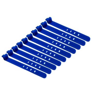 Imagem de Kit 5/10 Enrolador de Cabo, Silicone, Organizador de Fios, Abraçadeira Universal (Azul Escuro)