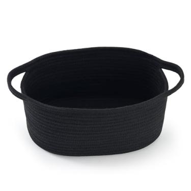 Imagem de Happyiren Linda cesta de presente de tecido com alça – cesta vazia preta para o dia dos pais, aniversário, presentes masculinos, organizador decorativo para suprimentos de escritório, acessórios