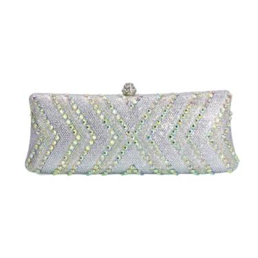 Imagem de DEBIMY Bolsa feminina de diamante brilhante para noite bolsa completa de strass, bolsa clutch de cristal para festa de formatura, Prata, Brilhante e elegante