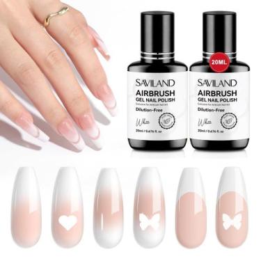 Imagem de Verniz de unhas Airbrush Gel SAVILAND Advanced White 20mL x2