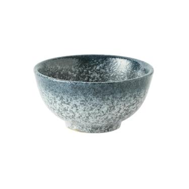 Imagem de Tigela de arroz redonda esmaltada de cerâmica grossa utensílios de mesa pequenos criativos japoneses - 11,4 cm - azul safira