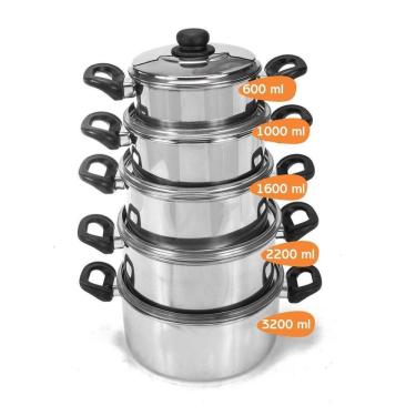 Imagem de Jogo Panelas Caçarola 5 Peças Baquelite An0088