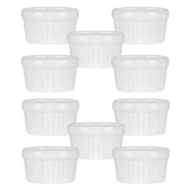 Imagem de 10 Ramekin De Porcelana Classic Branco 6Cm X 4Cm Lyor