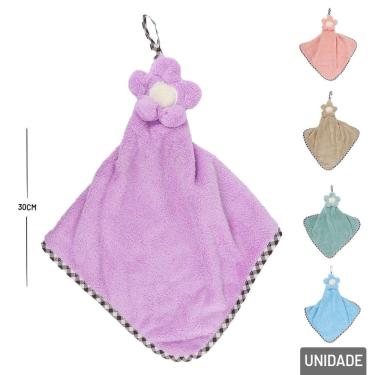 Imagem de Toalha de Poliéster Infantil 30x30cm Naninha Flor - Tudo em Caixa