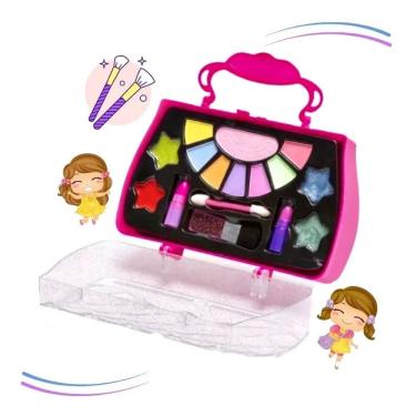 Imagem de Maleta Maquiagem Infantil Crianças + Batom Sombra Esmalte