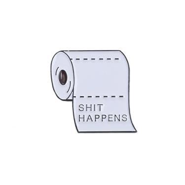 Imagem de Broche de papel higiênico com crachá de metal, presente de decoração