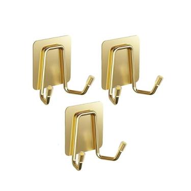 Imagem de Pacote com 3 cabides de parede, ganchos duplos para pendurar casacos, gancho de metal para pendurar chapéu, toalha, chave, roupão, casacos, cachecol, bolsa, boné, xícara de café, canecas