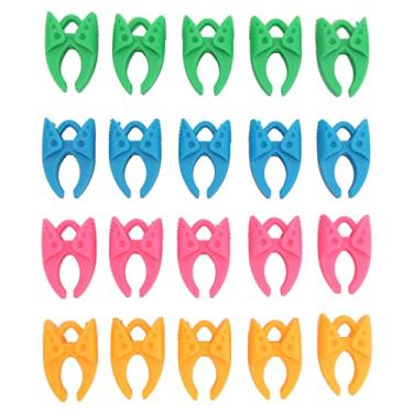 Imagem de 20 peças de suportes de grampos de bobina, abraçadores de carretel de linha, clipes de bobina de costura de 4 cores, organizador de linha de bobina para máquina de costura e bordado, carretéis de