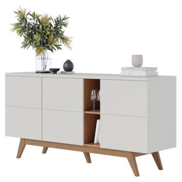 Imagem de Aparador Buffet Noronha Off White Matte Freijó - Colibri