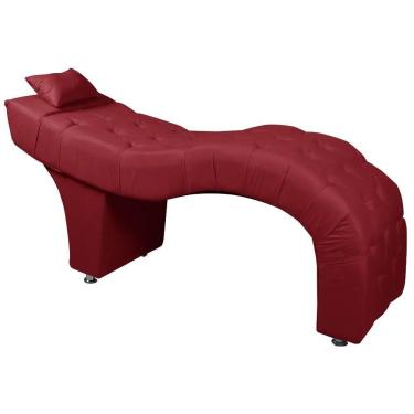 Imagem de Maca Estofada Para Clínica De Estética Facial Com Capitonê Vermelho