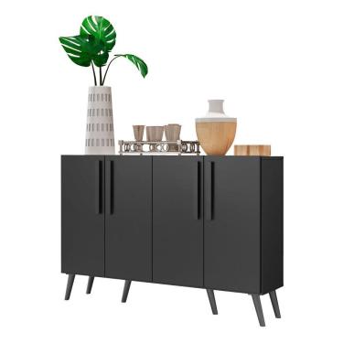 Imagem de Aparador Buffet 4 Portas Retrô Viena V3606 Preto Preto