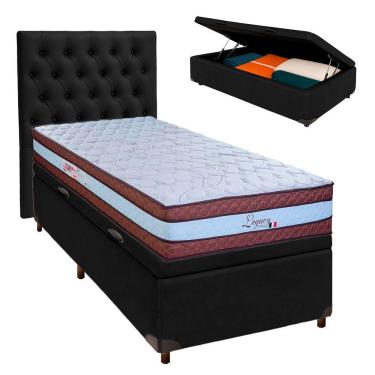 Imagem de Kit Cama Box Bau + Cabeceira + Colchão Solteiro Molas Ensacadas - Legaccy - Paropas
