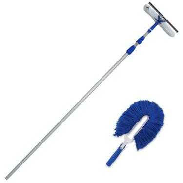 Imagem de Rodo Limpa Vidros Cabo Extensor Telescópico 7,5 Mts Com Espanador Elet