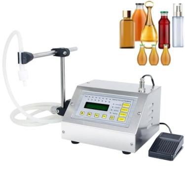 Imagem de HYUIO Máquina de enchimento de líquidos, 5 garrafas de controle digital de 3500 ml com visor LCD, 2800 mL min, velocidade ajustável, com interruptor de pé, para líquido, perfume, água, suco