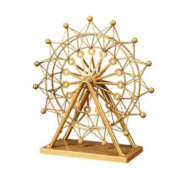 Imagem de Fxzqgnh Escultura Decorativa de Roda Ou Roda Celestial, Arte em Metal, Arte em Ferro, Dourada, Giratória, para Prateleira de Loja, Decoração de Escrit, Style B, Tamanho real