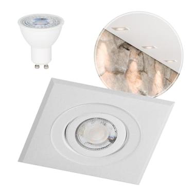 Imagem de Spot De Embutir Quadrado Em Alumínio Dicroica GU10 + LED MR16 6.5W MF221 (Branco/Branco Frio)