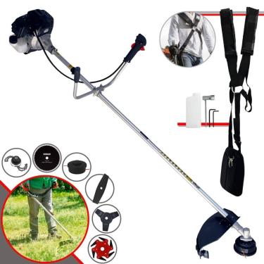 Imagem de Roçadeira Com Sistema Antivibração Toyama RT43LB25A 43cc 1,7HP Com Carretel e Faca 3 Pontas + Faca 2 Pontas + Faca 6 Pontas + Faca 80 Dentes + Trimmer