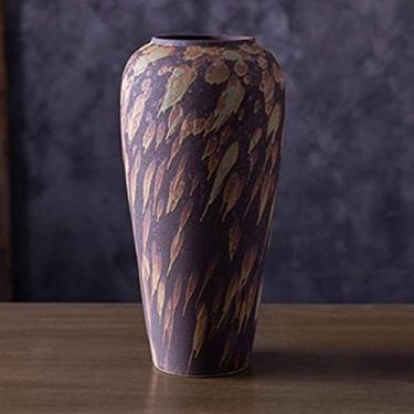 Imagem de Yalych Vaso de teto marrom estilo nórdico suculenta retrô cerâmica decoração de casa decoração de mesa de restaurante decoração de casa (tamanho: grande)