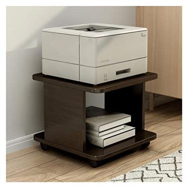 Imagem de YWangQiang Suporte de impressora para mesa suporte de impressora de escritório multicamadas prateleira de impressora móvel polia doméstica rack de máquina de fax suporte de copiadora resistente
