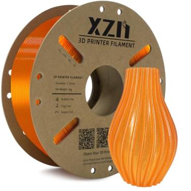 Imagem de XZN Filamento TPU 1,75 mm 95A Filamento de impressora 3D flexível macio, carretel de 1 kg (1 kg), precisão dimensional +/- 0,02 mm (TPU laranja claro)