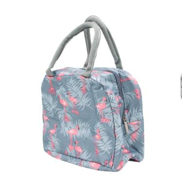 Imagem de Bolsa Térmica Lancheira Estampada, Poliéster com Isolamento Térmico, 23x20x11cm, para Trabalho e Faculdade