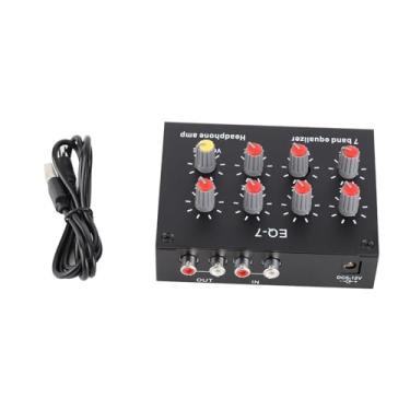 Imagem de Pissente 7 Equalizador Digital de Banda, 7 Equalizador de Som de Banda 7 Equalizador de áudio de Banda Com Canal Duplo ± 12dB Controle NE5532 AMP de Fone de Ouvido para Telefones