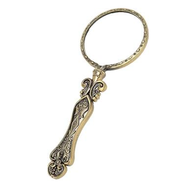 Imagem de aqxreight 3x Retro Lupa Portátil Portátil Requintado Lupa para Estudantes Idosos Leitura Bronze Ler Impressão Precisa de Jornais Outra Melhoria para é Perfeita Clareza e