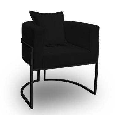 Imagem de Poltrona para Sala Base de Metal Reforçada Liz Veludo Rose - LH Decor 