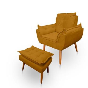 Imagem de Poltrona Opala com Puff Opala para Sala e Quarto Suede - LH Decor - Lo