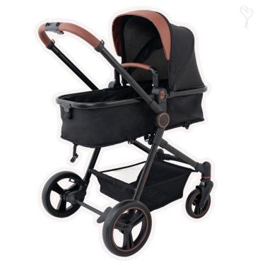 Imagem de Carrinho Moisés Ivy Preto Com Caramelo - Galzerano