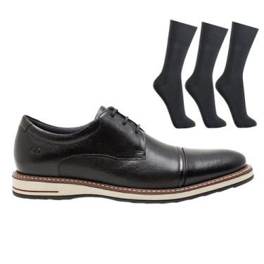 Imagem de Kit Sapato Democrata Metropolitan Oliver Masculino + 3 Pares de Meias,