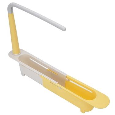Imagem de Generic Suporte de Rack de Armazenamento de Pia Telescópica Design Expansível Drenagem Ventilada Organizador de Cozinha de Grande Capacidade (Amarelo)