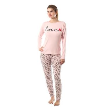 Imagem de Pijama Feminino De Inverno Quentinho Rlove, Rosa, G
