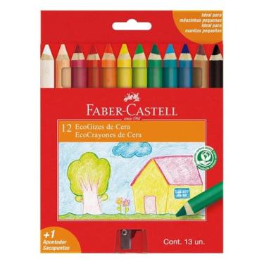 Imagem de Giz De Cera Fino Ecogiz 12 Cores Com Apontador Pct Com 05 108349