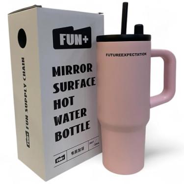 Imagem de Copo Térmico de Inox com Tampa e Alça, 710ml, Rosa, FUTUREEXPECTATION