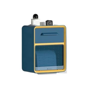 Imagem de VHDY85KA Porta-lenços, caixa de papel higiênico, suporte de papel higiênico não perfurado montado na parede, gaveta de papel higiênico, rolo de papel higiênico, caixa de lenços (azul)