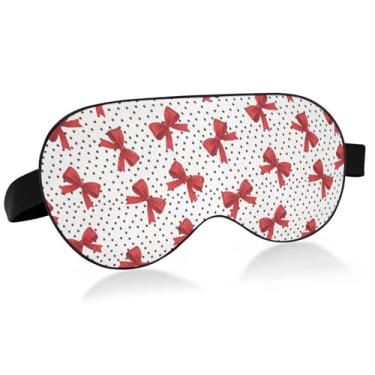 Imagem de Burbuja Máscara de dormir com laço em pontos para mulheres e homens, máscara de olhos refrescante para dormir lateral com blackout com alça elástica ajustável para viajar