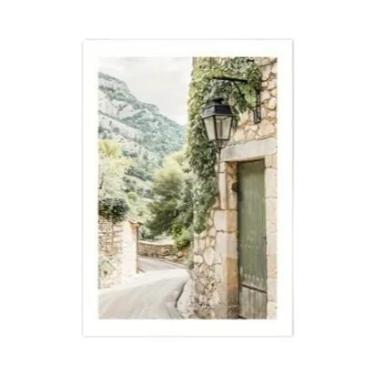 Imagem de Arte De Parede Sem Moldura Com Estampa De Porta Boêmia Verde, Tema De 