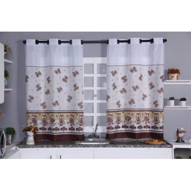 Imagem de cortina pra janela de cozinha cortina  2,40x1,30m cortina oxford estam