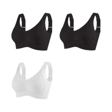 Imagem de Sutiãs Sem Fio Push-up Para Mulheres, 3 Peças, Sem Costura, Ajustáveis