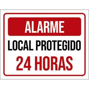 Imagem de Placa Sinalização - Alarme Local Protegido 24 Horas 18X23 - Sinalizo