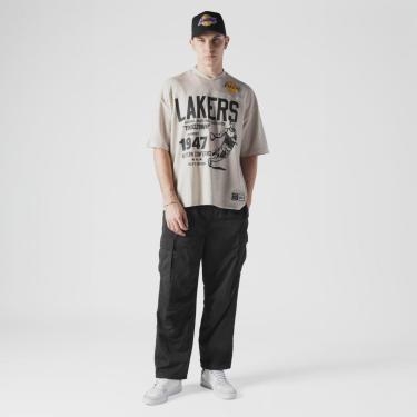 Imagem de CAMISETA NEW ERA OVERSIZE LOS ANGELES LAKERS NBA BEGE-Masculino