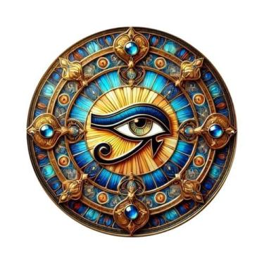 Imagem de Arte Decorativa Redonda Em Ferro De 7,8 Polegadas Com Olho De Hórus Pa