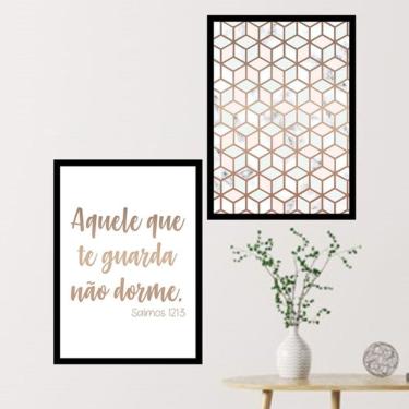 Imagem de Kit 2 Quadros Decorativos O Que Te Guarda Não Dorme