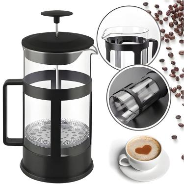 Imagem de Cafeteira Francesa 300ml com Filtro Café Expresso Cremeira Leite Capuccino Infusor Chá Aromático Prensa Manual